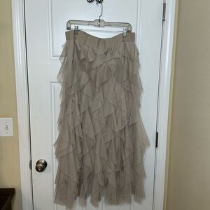 Elegant Layered Tan Skirt